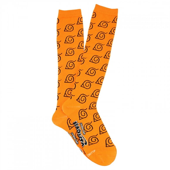 Naruto Shippuden Chaussettes Hautes à Imprimé Feuilles Cachées