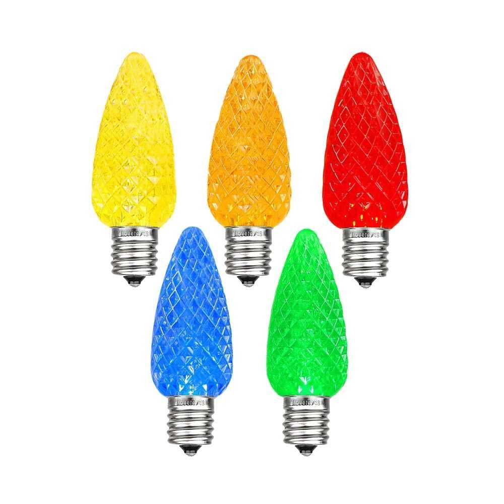 3 ~ Novelty C9 LED Replacement Bulb Christmas Lamps Indoor & Outdoor ~ Blue 