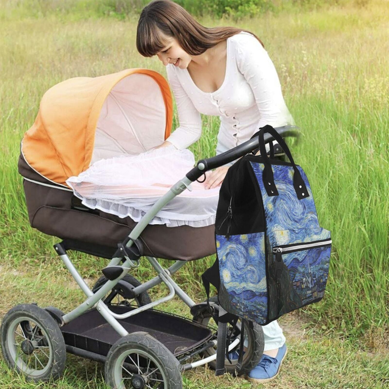 Defioc The Starry Night for Baby Diaper Bag Backpack - Baby Bag for Boys & Girls - Diaper Backpack - Large Travel Diaper Bags- Baby Registry Search & Shower Gifts