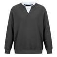 thumbnail image 3 of Yaoyar Mens Long Sleeved V-neck Casual Tee Fake Two Piece Waffle Casual Breathable Top Button Shirt Casual Shirt Henley Shirt, 3 of 3