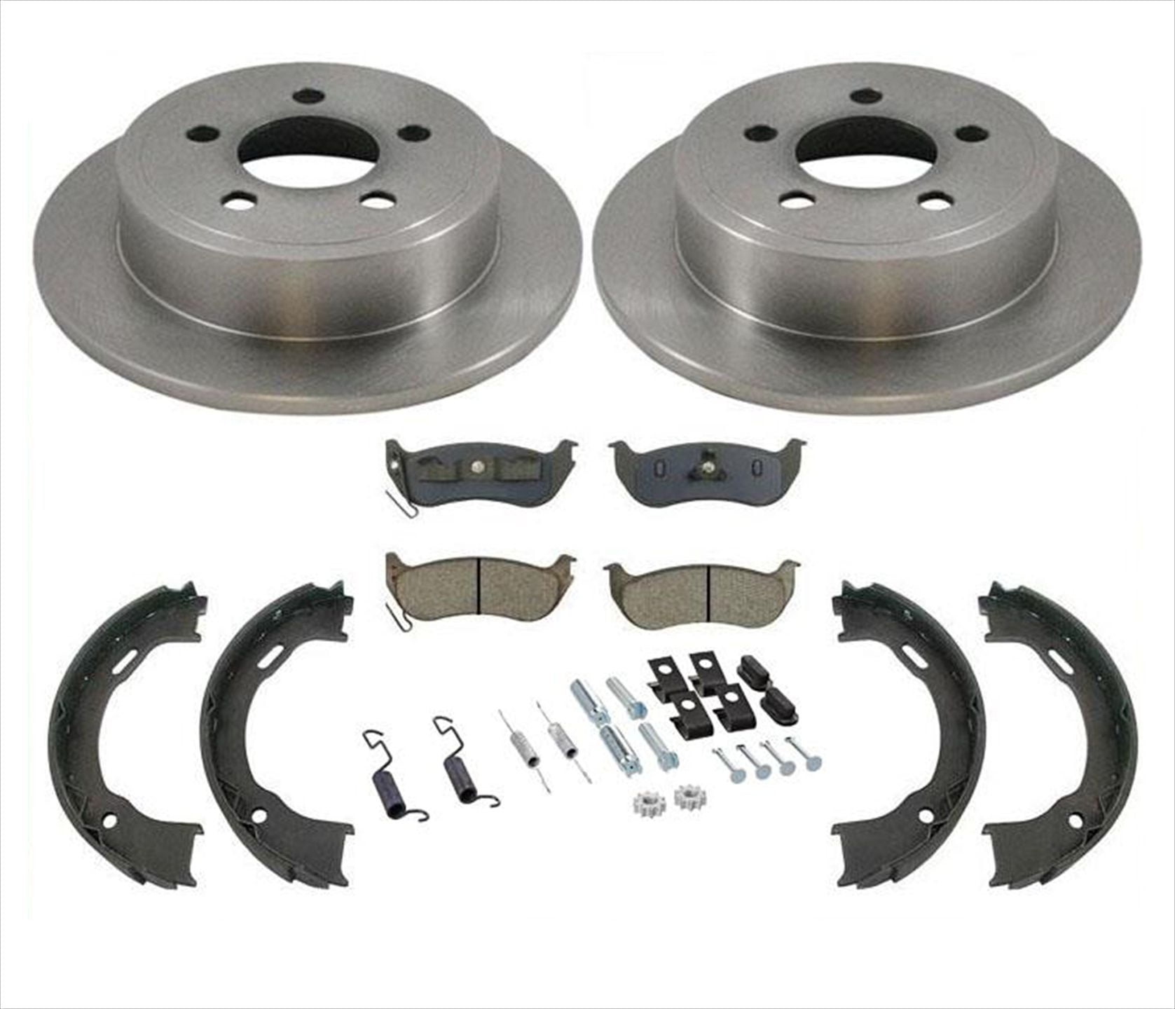 Rear Brake Rotors & Brake Pads Parking Brake Springs Fits for 0307