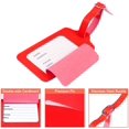 thumbnail image 4 of Etiquetas de equipaje, 2 etiquetas de identificación de maleta, etiquetas de bolso, etiquetas de maleta de equipaje, para evitar la pérdida de bolsas y maletas - rojo JM, 4 of 4