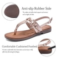 thumbnail image 3 of Ataiwee Women's Flat Slide Sandals - Classic T-strap Ankle Strap Comfort Thong Flat Summer Sandals., 3 of 6
