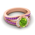 thumbnail image 3 of 2.35 Carat Oval Cut Peridot & Amethyst Gemstone Stylish Wedding Ring for Women Solid 14K Rose Gold Size 11.5 by Diamond-Capitals, 3 of 8