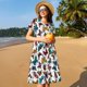 thumbnail image 4 of Easygdp Colorful Flying Butterflies para Vestido Transpirable de Mujer, Vestido Suelto de Manga Corta con Pliegues y Bolsillos para el Verano, 4 of 6