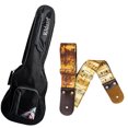 thumbnail image 1 of PAQUETE Estuche para guitarra clásica, Funda para guitarra, Gig bag , guitar case para trasporte y protección, color negro bordes grises + Tahali strap correa guitarra Kidam PARTITURAS RETRO, 1 of 5