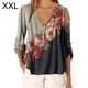 thumbnail image 1 of Blusa Camisa con cuello en V y estampado floral Blusa suelta de manga larga Top de mujer, Gris, XXL Vogacara AP002021-13, 1 of 5