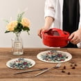 thumbnail image 6 of SKYSONIC Watercolor Christmas Ball Pot Holders Trivets, 2 Pcs Heat Resistant Trivets,Xmas Bird Cotton Thread Weave Mats for Hot Pads Pans Pot Bowl Teapot for Kitchen Decor, 6 of 7
