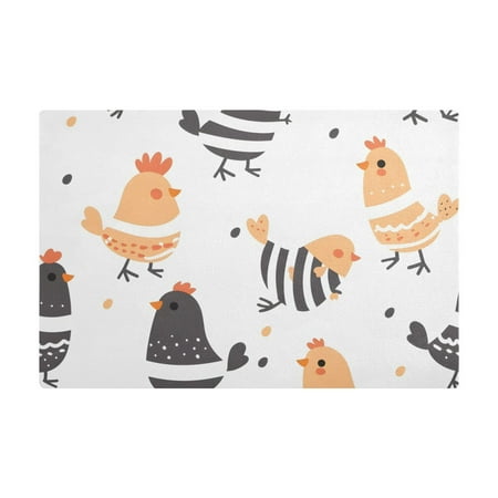 

Dish Drying Mat Microfiber Kitchen Dish Pad Counter Absorbent Drainer Rack 12 x18 Cute Chickens Wear Cloth