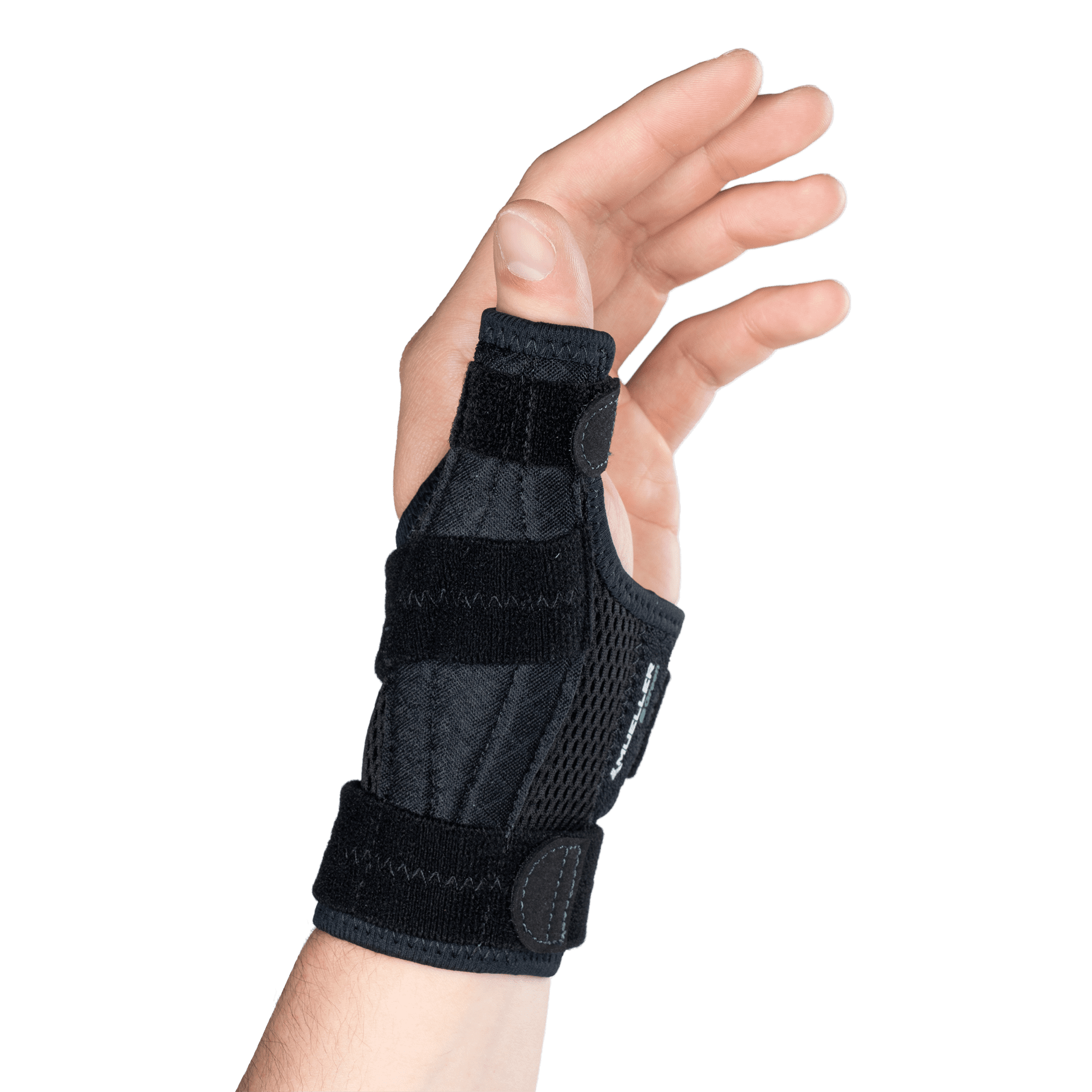 Mueller Sports Medicine Green Reversible Thumb Stabilizer, OSFM, Maximum Support, Sustainable, Black