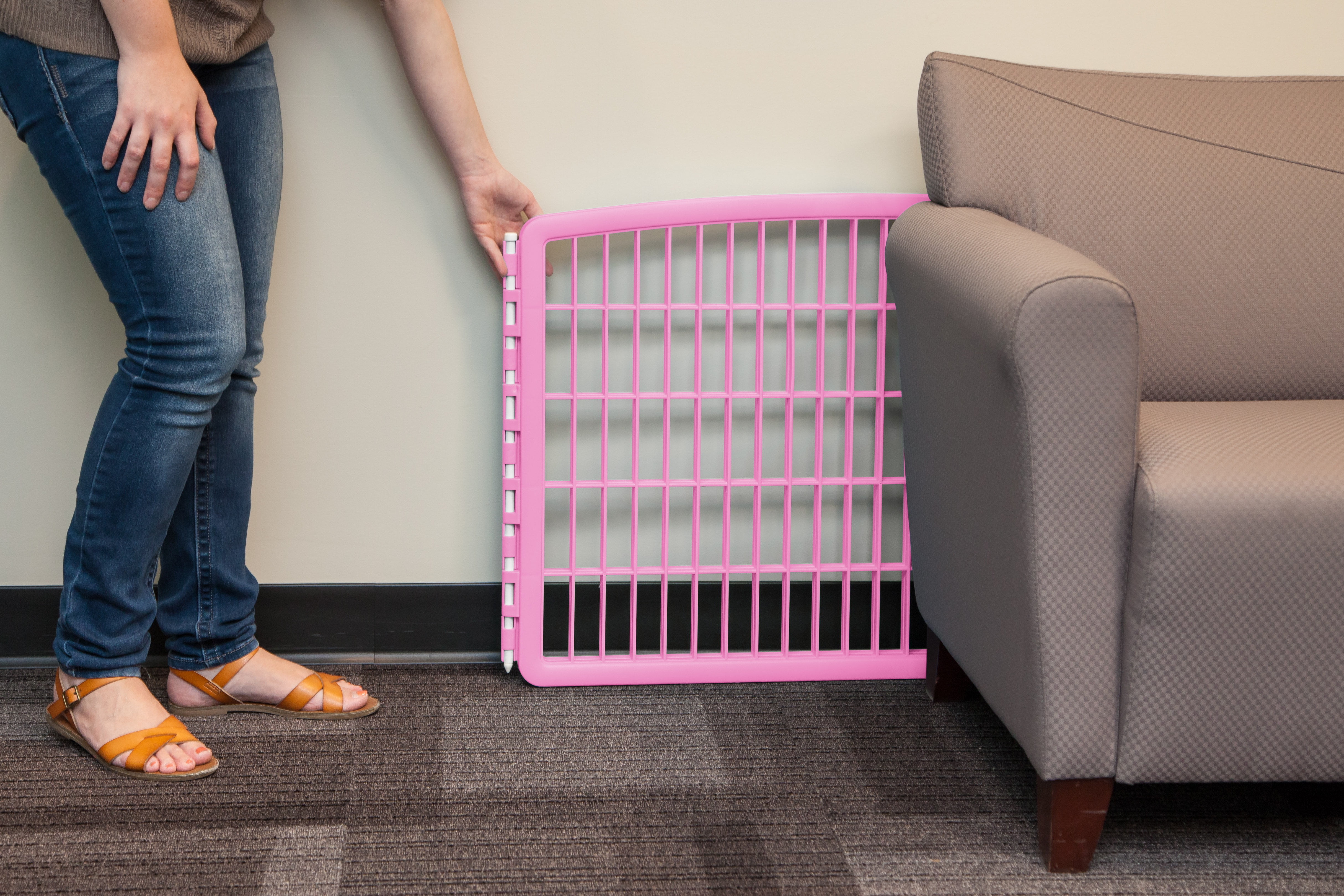 IRIS USA 24'' Pet Playpen 2 Panel Add-On with Connecting Rods, Dog Playpen, Puppy Small Medium Dogs, Heavy-Duty Molded Plastic, Rust-Free, Pink