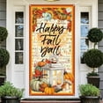 thumbnail image 5 of Oioii Maple Leaves Pumpkin Door Banner Cover Autumn Pumpkin Thankful Grateful Blessed Backdrop Decoration for Thanksgiving Farmhouse Holiday Party(35.43x70.87in), 5 of 6