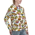 thumbnail image 6 of Fotbe Hot Dog With One Sausage Pattern Womens Long Sleeve Hoodie, Pullover Hooded Sweatshirt, Kangaroo Pocket Hoodie with Eye-catching Drawstrings-Small, 6 of 7