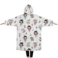 thumbnail image 2 of Oversized Wearable Blanket Hoodie,Fairy Princess Animal Pattern Sherpa Blanket Hoodie with Super Pockets,Super Warm Fuzzy Pullover for Women & Men, 2 of 6
