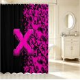 thumbnail image 2 of Manfei Checkered Art Shower Curtain 72Wx72L,Retro Pixel Bathroom Curtain,Black Pink, 2 of 5