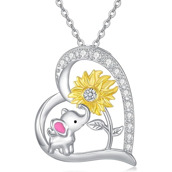 SOULMEET Elephant Necklace 925 Sterling Silver Dainty Elephant Pandant Necklace Cute Animal Jewelry Mother's Day Christmas for Women