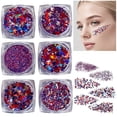 thumbnail image 1 of Ensemble de Bâtons Pailletés du 4 Juillet, Paillettes Rouges Blanches et Bleues pour le Visage, Bâtons Pailletés pour les Cheveux, Paillettes Étoile de la Fête de l'Indépendance, Paillettes du 4 Juillet Ongles 6 Décalcomanies Confettis Mixtes pour Femmes Filles Décoration d'Ongles pour le Corps, 1 of 8