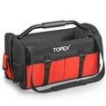 thumbnail image 1 of TOPEX 16 Inch Tool Bag, Multi‑Pocket Wide Mouth Tote, Foldable Hardware Organiser with Adjustable Shoulder Strap and Rotatable Steel Handle, 1 of 12