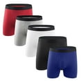 thumbnail image 3 of UVEASISHA Cotton Boxer Briefs for Men Front Open Underwear Soft Stretch Boxers Wine M, 3 of 4