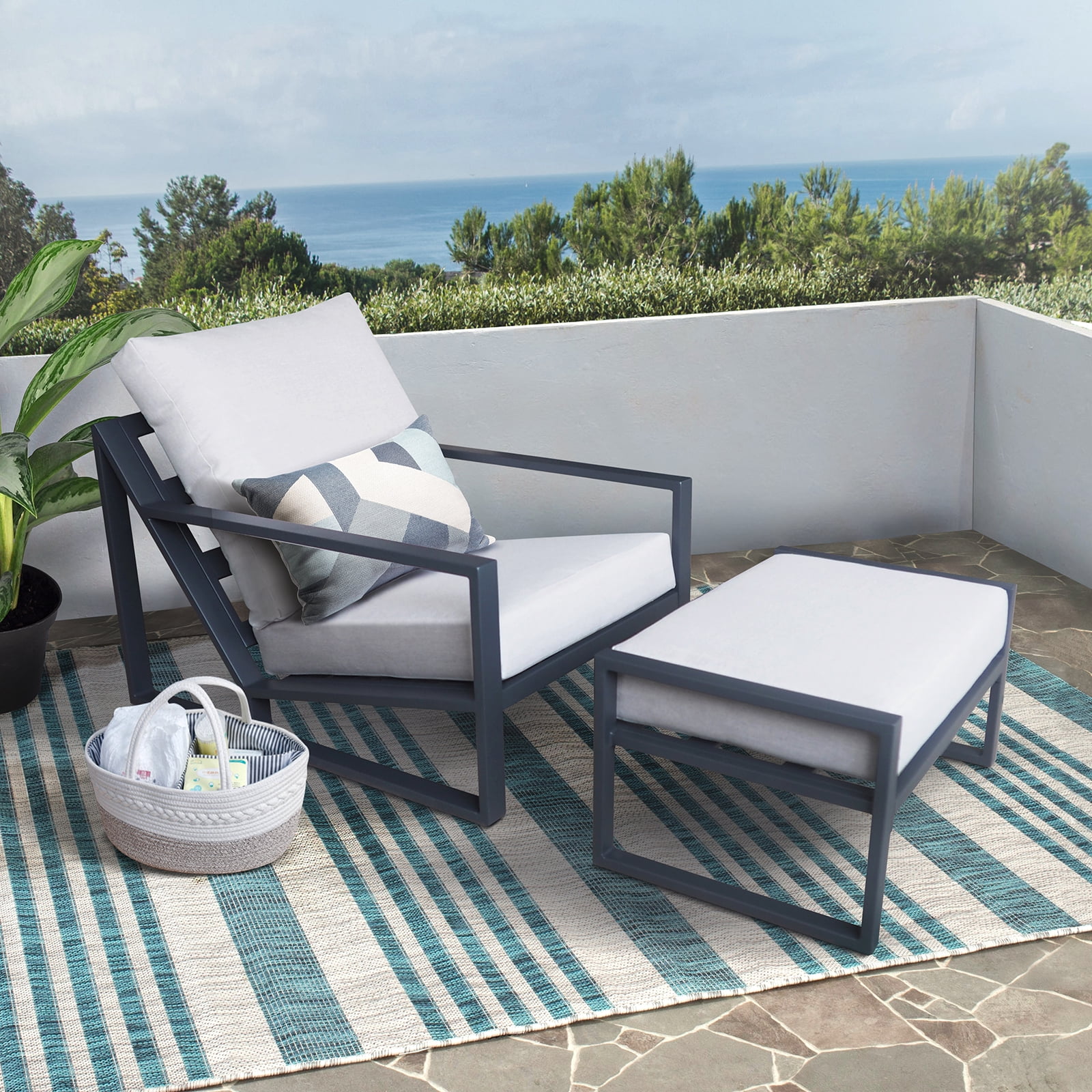 ATR ART TO REAL 2PCS Aluminum Outdoor Patio Reclining Furniture Set