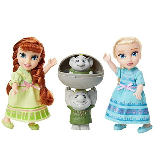 Disney Frozen Frozen! Petite Anna & Elsa Poupées avec Surprise Trolls Ensemble Cadeau, Chaque Poupée Est d'Environ 6 Pouces de Haut - Comprend 2 Amis Troll! Parfait pour Tout fan