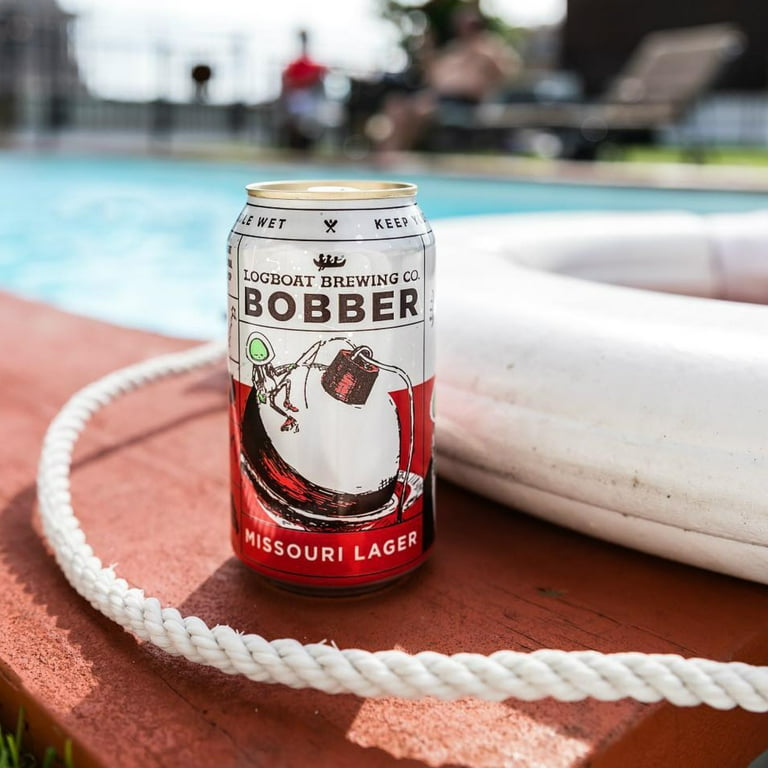 Logboat Bobber Missouri Lager Craft Beer, 12 fl oz, 12 Pack Cans, 5.0% ABV
