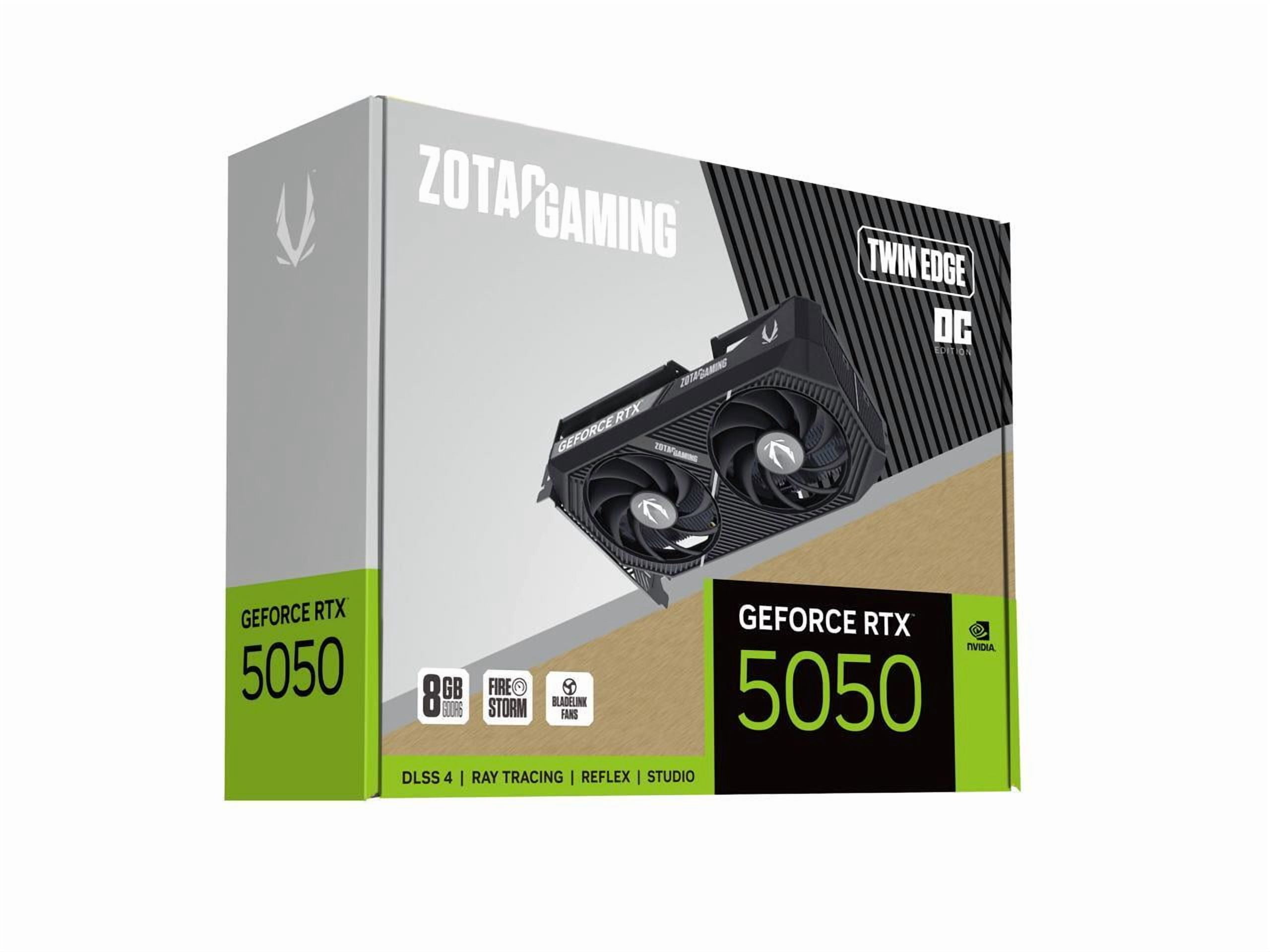 Zotac NVIDIA GeForce Graphic Card - 8 GB GDDR6 - 7680 x 4320 - 2.60 GHz Boost Clock - 128 bit Bus Width - PCI Express 5.0 x8 - DisplayPort - 3 x DisplayPort - HDMI