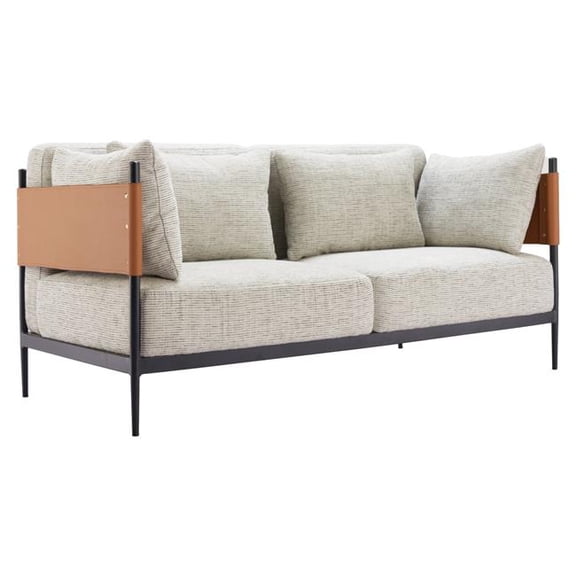ZUO Stirbe Loveseat with Powder Coated Steel Legs in Gray