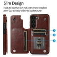 thumbnail image 5 of Feishell for Samsung Galaxy A14 5G Wallet Case with Card Holder,Double Magnetic Clasp Back Flip Kickstand Durable PU Leather Shockproof Card Slots Protective Phone Case for Women Men,Brown, 5 of 12