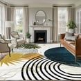 thumbnail image 2 of 6x9 Area Rugs for Living Room, Boho Middle Century Non Slip Area Rugs for Kitchen Bedroom Entryway, Navy Blue Yellow Abstract Sun Modern Washable Carpet Runner Rug Floor Mats for Bedroom Home Decor, 2 of 9