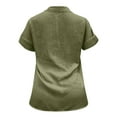 thumbnail image 5 of WTXUE Button-Up Shirts Short Sleeve, Notch Neck Shirts for Women Solid Linen Loose Button Shirt Cotton Solid, Linen Shirts, Workwear for Women, 5 of 7