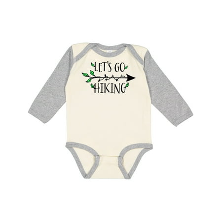 

Inktastic Let s Go Hiking- arrow and leaves Gift Baby Boy or Baby Girl Long Sleeve Bodysuit