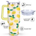 thumbnail image 3 of 40 oz Tumbler Lemon with Handle Vacuum Insulated Water Bottle Leak Resistant Travel Cups Car Cup Holder Friendly for Travel Commuting, 3 of 7