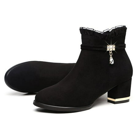 

Mesh Boots Autumn Winter Women s Cool Boot with Short Cylinder Large Size Shoes 35 Black Fleece Lining
