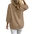 thumbnail image 5 of Otntypg Fall 3/4 Sleeve Crewneck Sweatshirts for Women Trendy Basic Solid Color Athletic Workout Tees Shirt Loose Oversized Casual Pullover Tops, 5 of 7