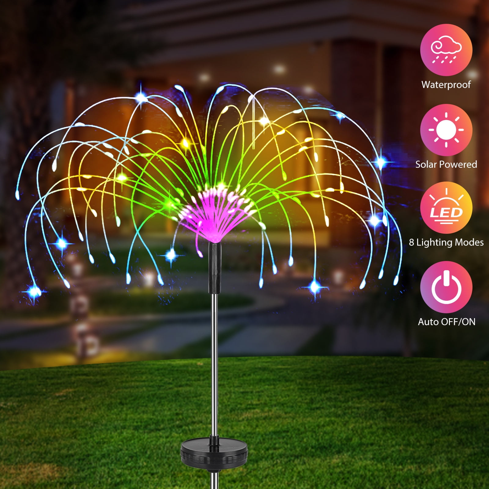 8 pcs Solar Outdoor Bubble Lights LED Lamp Waterproof Xmas Decore Garden 
