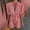 Pink, variant on Mqqzkk Women's Lace Up Waist Rompers Floral Printed Short Sleeve Crew Neck Stretchy Jumpsuits Wide leg Outfit with Pockets
