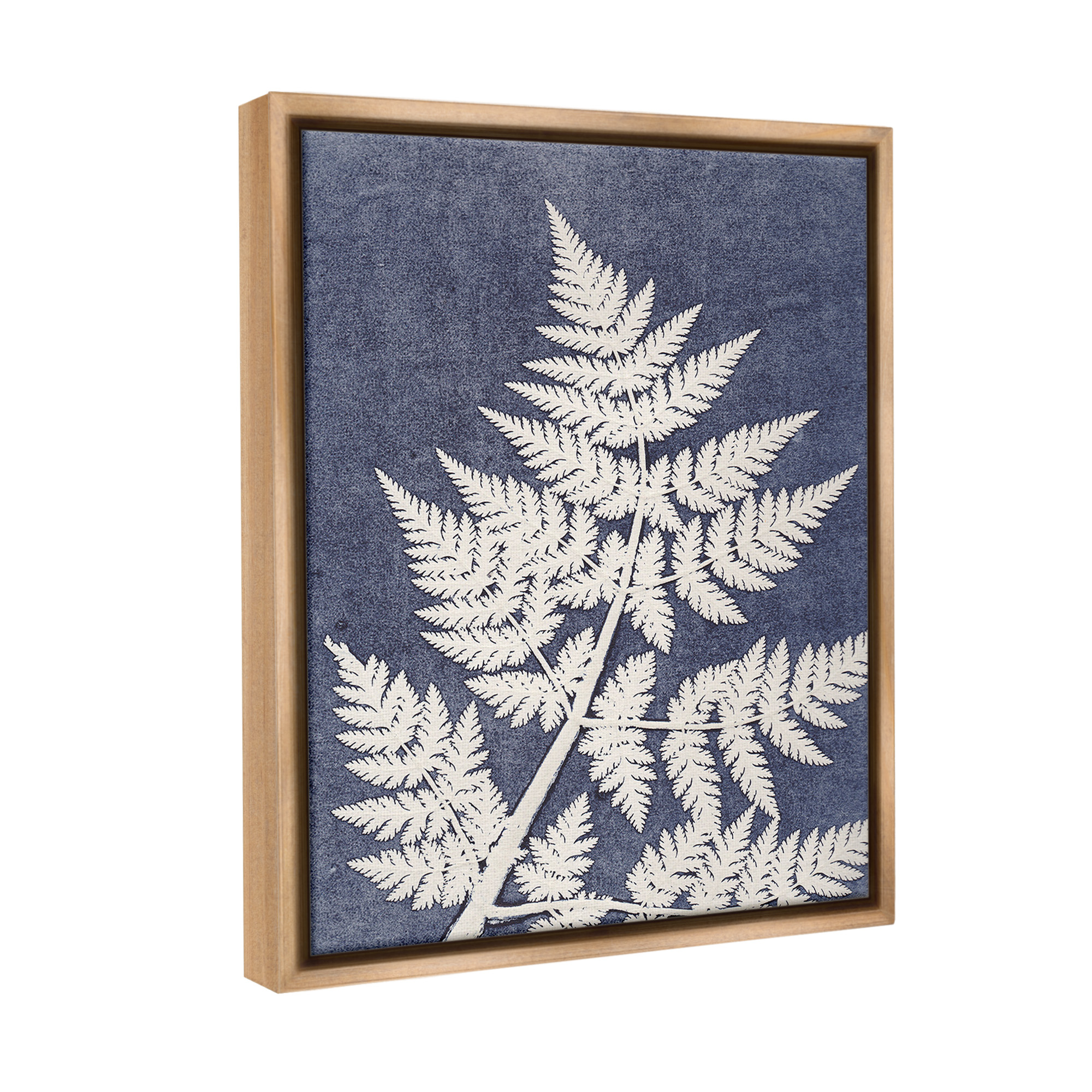 Stupell Industries Forest Fern Silhouette Botanical & Floral Painting Brown Floater Framed Canvas Art Print Wall Art, 17 x 21