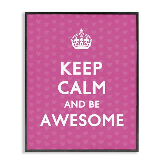 Stupell Industries Keep Calm Be Awesome Text & Numbers Painting Black Framed Art Print Wall Art, 11 x 14