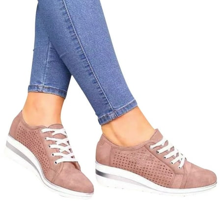 

Womens Running Shoes Athletic Casual Walking Platform Sneakers Sports Lace-up Shoes 39