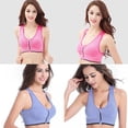 thumbnail image 4 of Stibadium Women's Zip Front Sports Bra Wireless Post-Surgery Bra Racerback Yoga Bras, 4 of 6