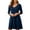 Navy, variant on Women's Crew Neck A-Line Midi Dress Summer Casual Long Sleeve with Pockets Comfortable Lightweight Solid Color Dresses