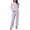 W10-Purple, variant on Pajamas For Women O Neck Letter Printing Nightwear Long Sleeve Tee Pants Versatile Daliy Wear One Size Pink