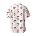 thumbnail image 5 of Uemuo Different Mushrooms Pattern Cotton Linen Short Sleeve Shirts,Casual Lightweight Button Down Shirts,Vacation Beach Summer Tops-Large, 5 of 7