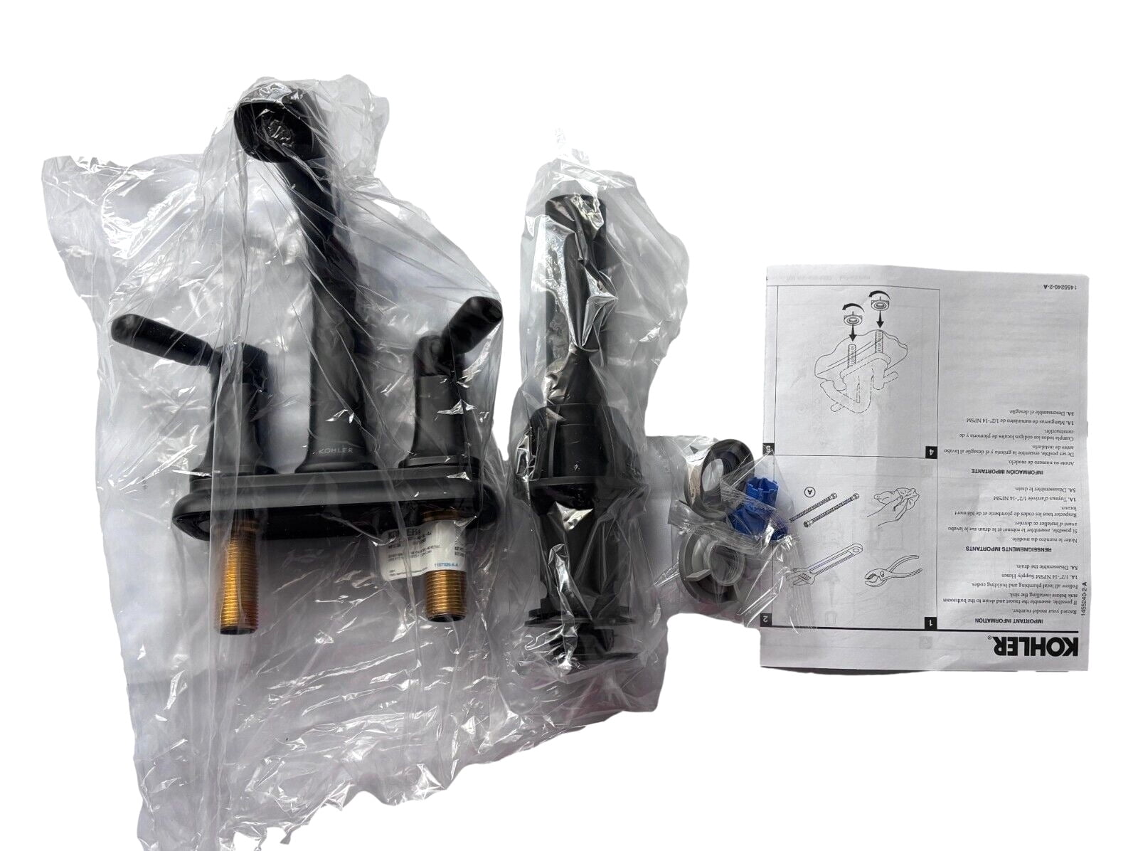 Kohler Earling Centerset Matte Black 2-Handle Bathroom Sink Faucet R33043-4D-BL