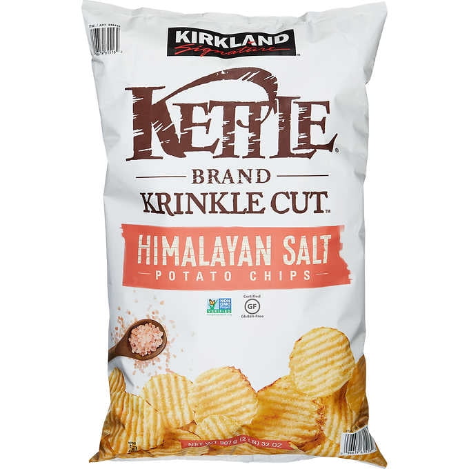 Krinkle Cut Kettle Chips, Himalayan Salt, 32 oz