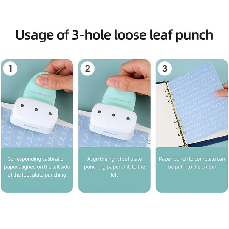 KW-trio 9027 Loose Leaf Hole Punch Daily Planner Adjustable 3 Hole