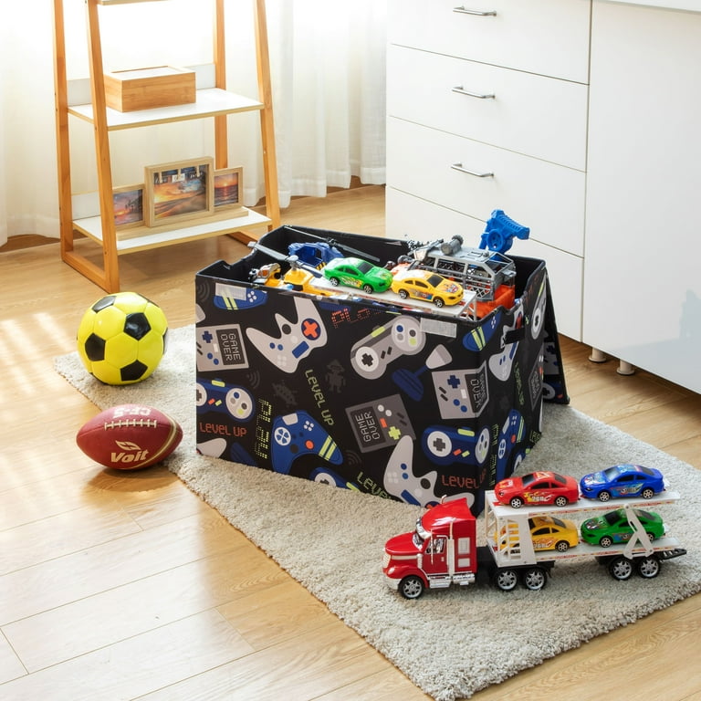 Your Zone Gamer Pattern Kids Collapsible Toy Storage Trunk 24L x