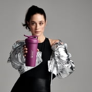BlenderBottle Strada 24 oz Black Shaker Cup with Flip-Top and Wide Mouth Lid