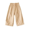 thumbnail image 6 of ITSAME Girls Pants, Straight Leg Elastic Waist Loose Fit Fashion Casual Thin Pants with Pockets Beige 2T, 6 of 6